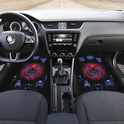 Leo And Astrological Signs Print Front and Back Car Floor Mats