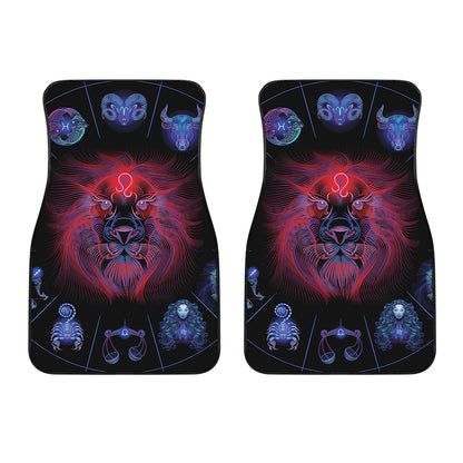 Leo And Astrological Signs Print Front Car Floor Mats