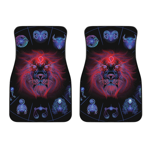 Leo And Astrological Signs Print Front Car Floor Mats