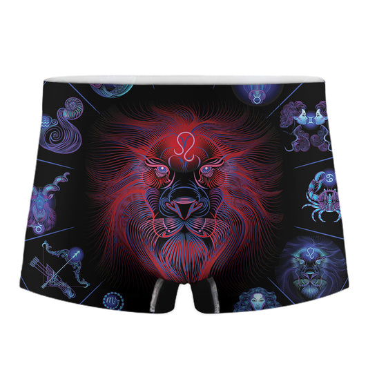 Leo And Astrological Signs Print Men's Boxer Briefs