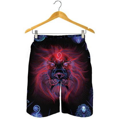 Leo And Astrological Signs Print Men's Shorts