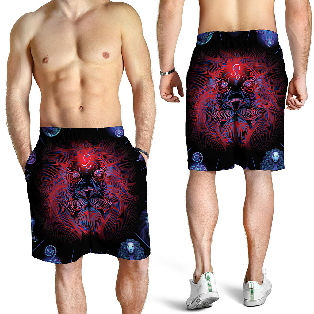 Leo And Astrological Signs Print Men's Shorts