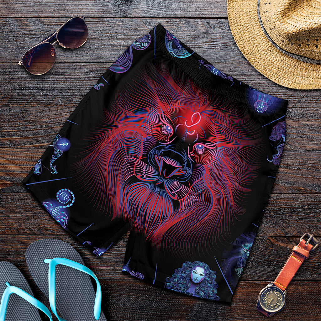 Leo And Astrological Signs Print Men's Shorts