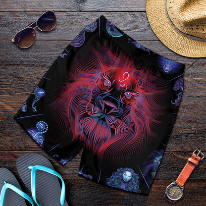 Leo And Astrological Signs Print Men's Shorts
