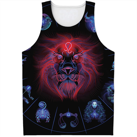 Leo And Astrological Signs Print Men's Tank Top