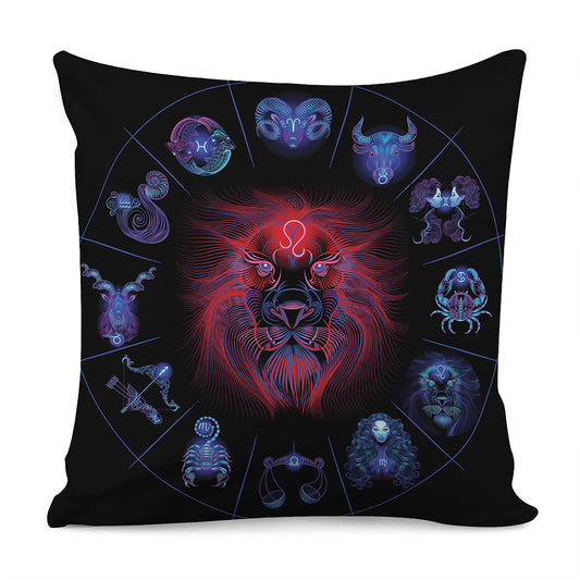 Leo And Astrological Signs Print Pillow Cover