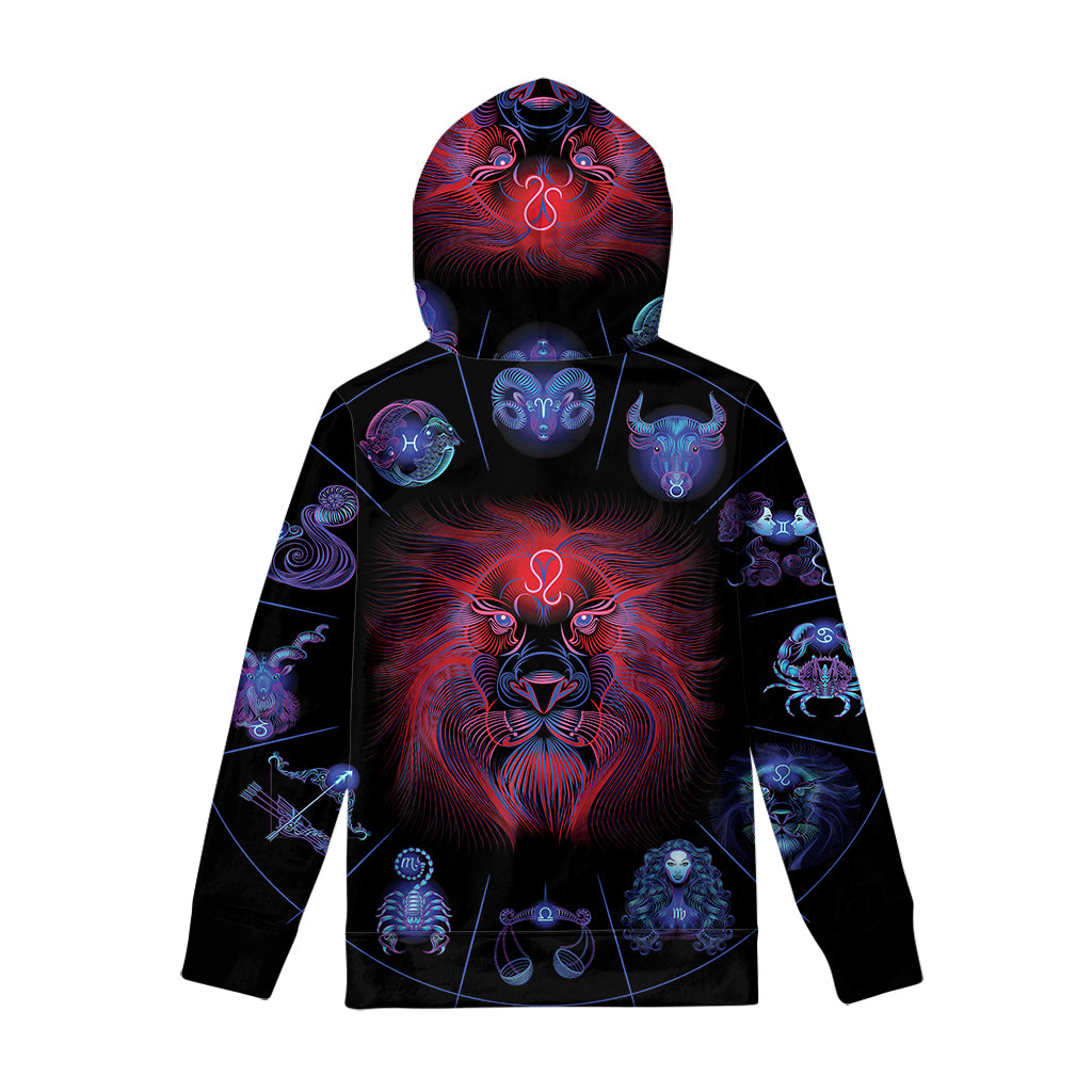 Leo And Astrological Signs Print Pullover Hoodie