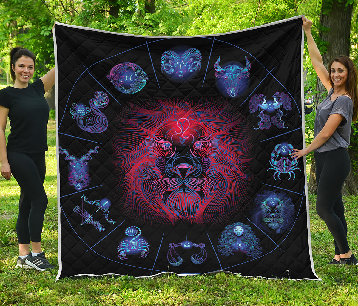 Leo And Astrological Signs Print Quilt
