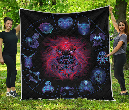 Leo And Astrological Signs Print Quilt