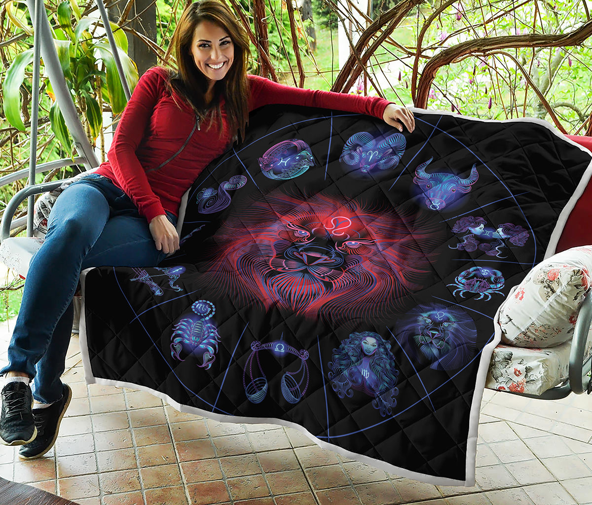 Leo And Astrological Signs Print Quilt