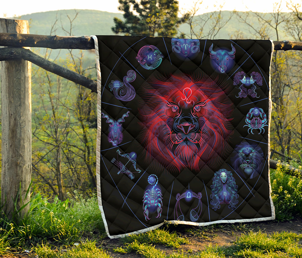 Leo And Astrological Signs Print Quilt