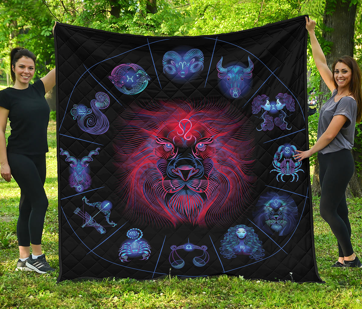 Leo And Astrological Signs Print Quilt