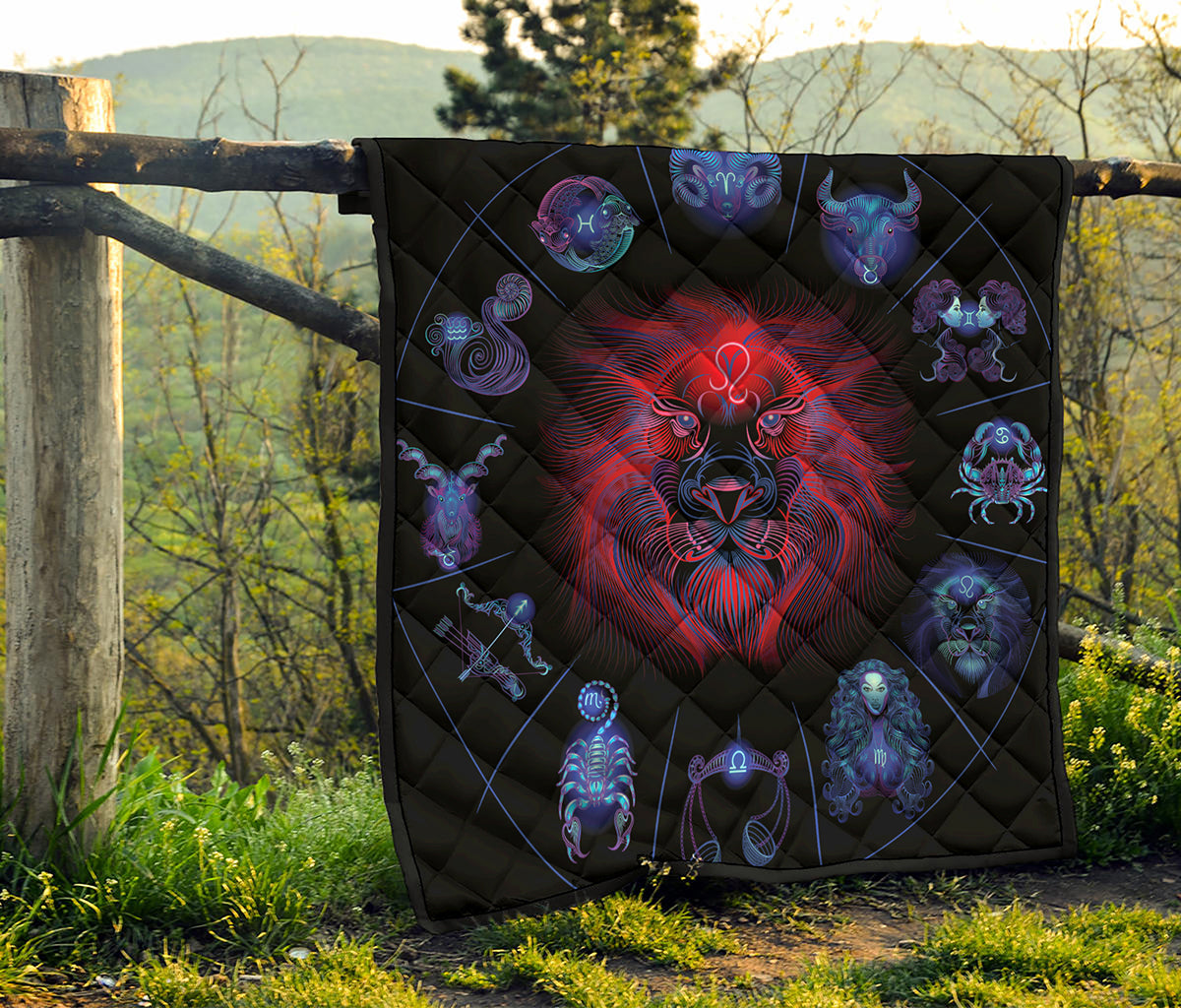 Leo And Astrological Signs Print Quilt