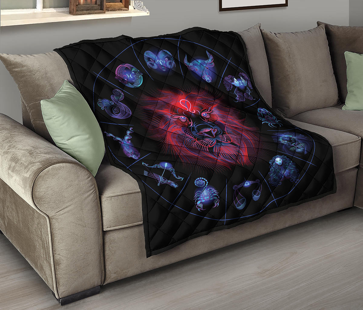 Leo And Astrological Signs Print Quilt