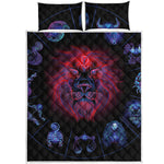 Leo And Astrological Signs Print Quilt Bed Set