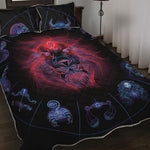 Leo And Astrological Signs Print Quilt Bed Set