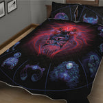 Leo And Astrological Signs Print Quilt Bed Set