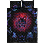Leo And Astrological Signs Print Quilt Bed Set