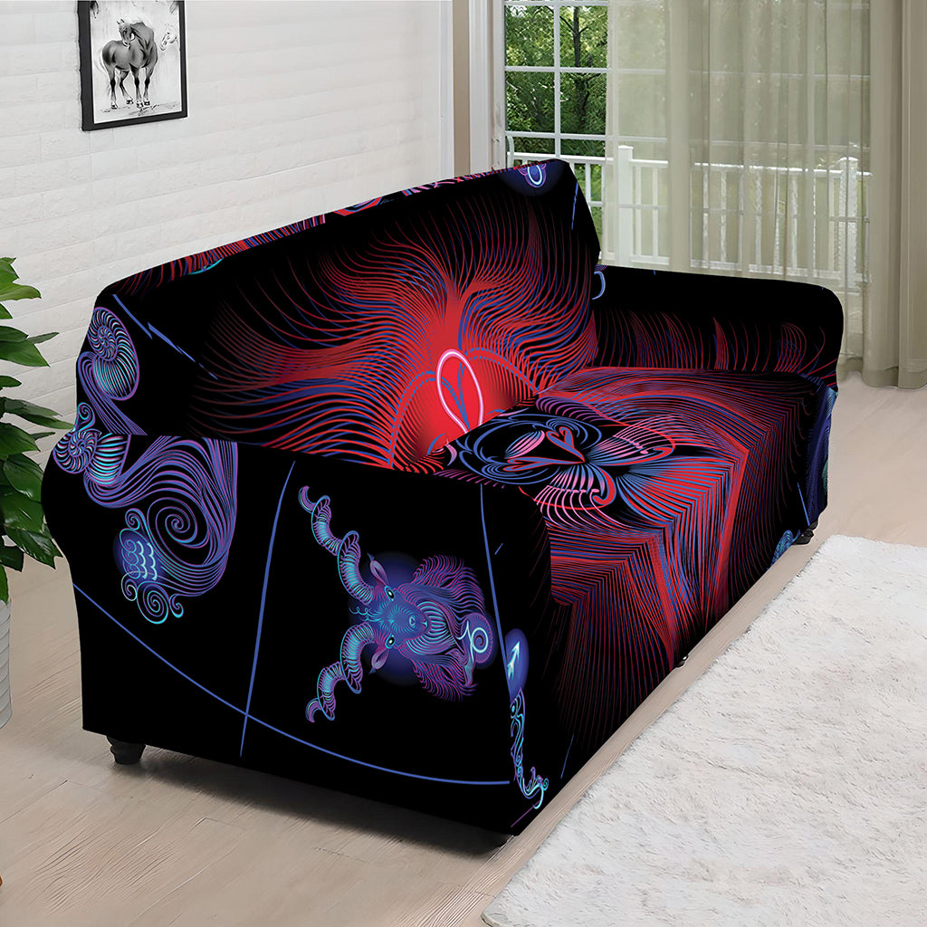 Leo And Astrological Signs Print Sofa Cover