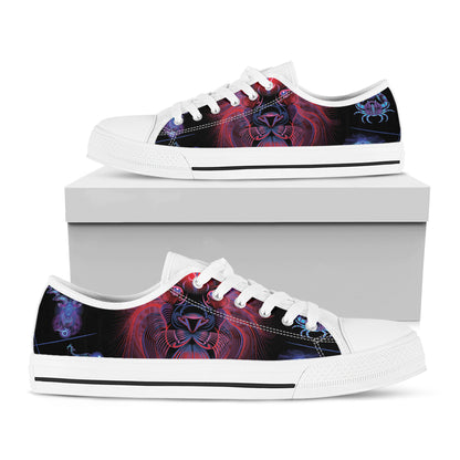 Leo And Astrological Signs Print White Low Top Shoes