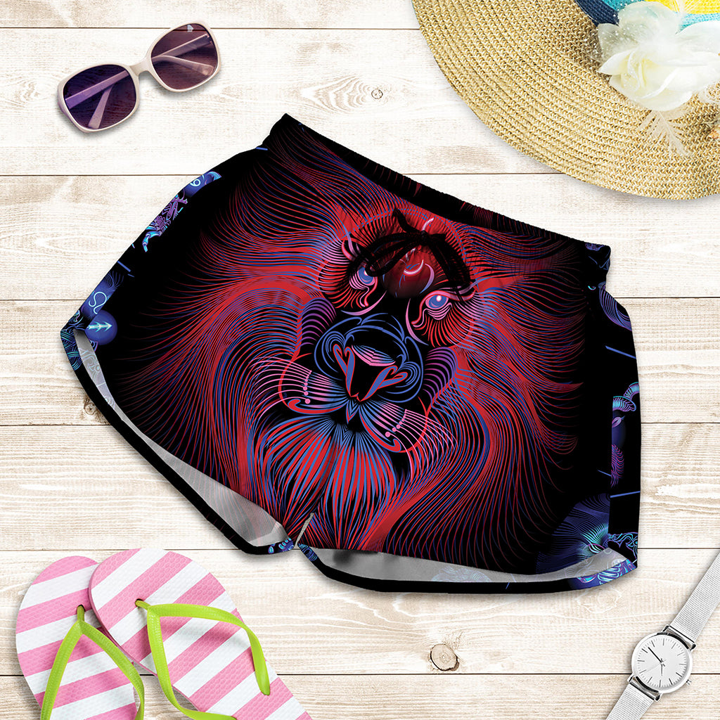 Leo And Astrological Signs Print Women's Shorts
