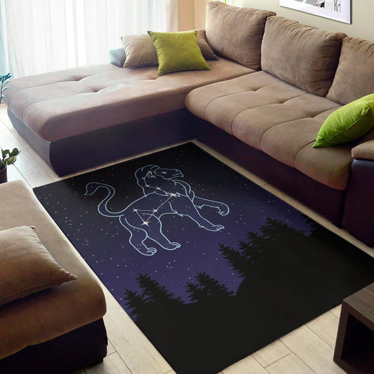Leo Constellation Print Area Rug