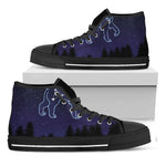Leo Constellation Print Black High Top Shoes