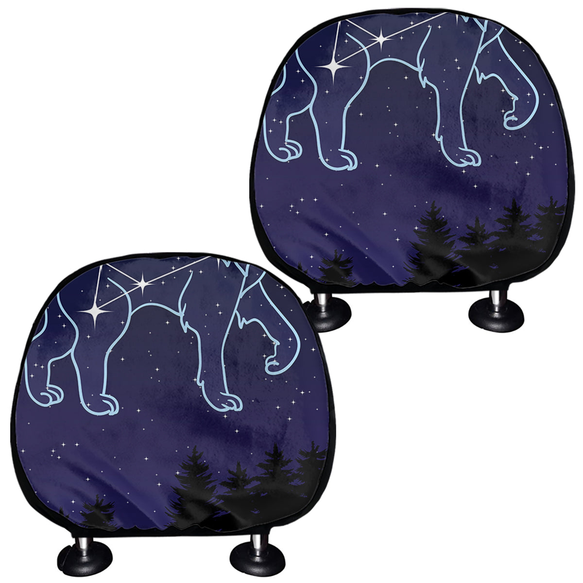 Leo Constellation Print Car Headrest Covers