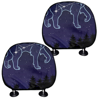 Leo Constellation Print Car Headrest Covers