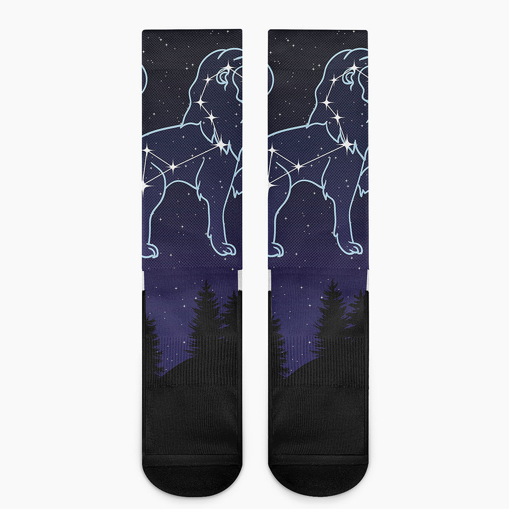 Leo Constellation Print Crew Socks