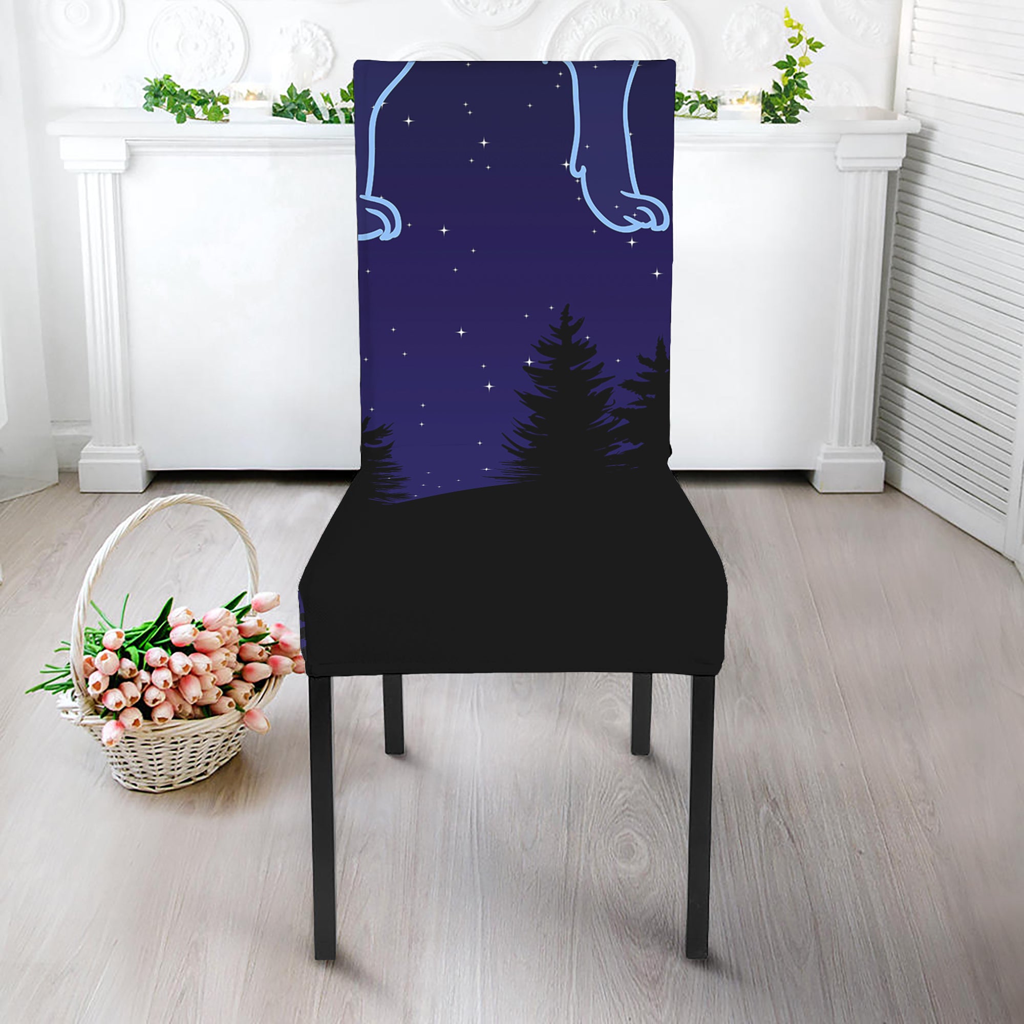 Leo Constellation Print Dining Chair Slipcover