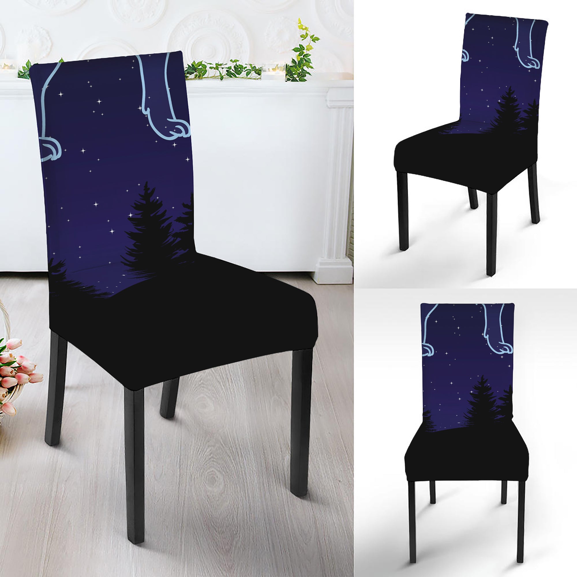 Leo Constellation Print Dining Chair Slipcover