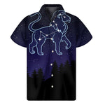 Leo Constellation Print Men's Short Sleeve Shirt