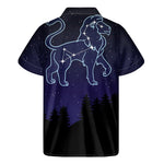 Leo Constellation Print Men's Short Sleeve Shirt