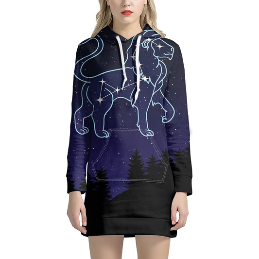 Leo Constellation Print Pullover Hoodie Dress