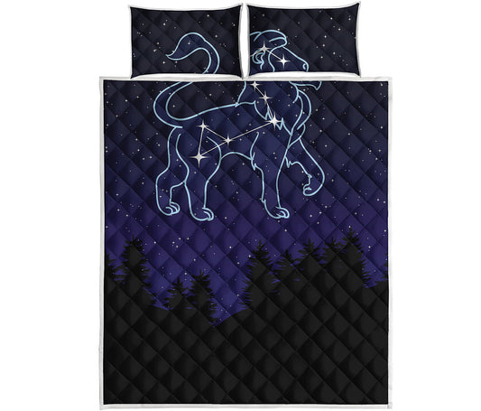Leo Constellation Print Quilt Bed Set