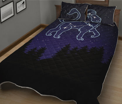 Leo Constellation Print Quilt Bed Set