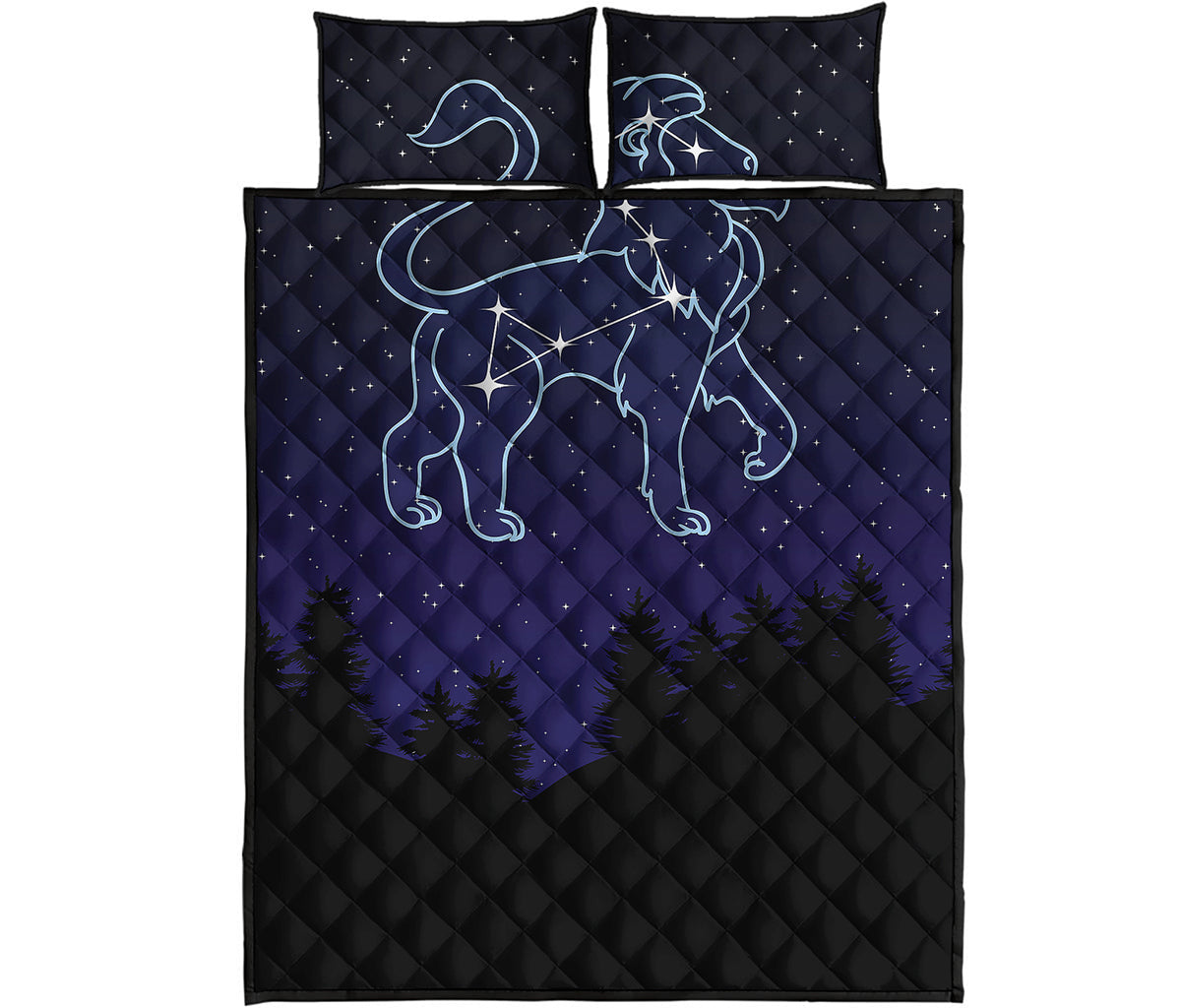 Leo Constellation Print Quilt Bed Set