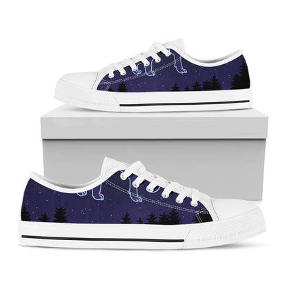 Leo Constellation Print White Low Top Shoes
