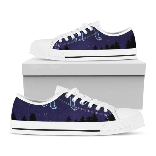 Leo Constellation Print White Low Top Shoes