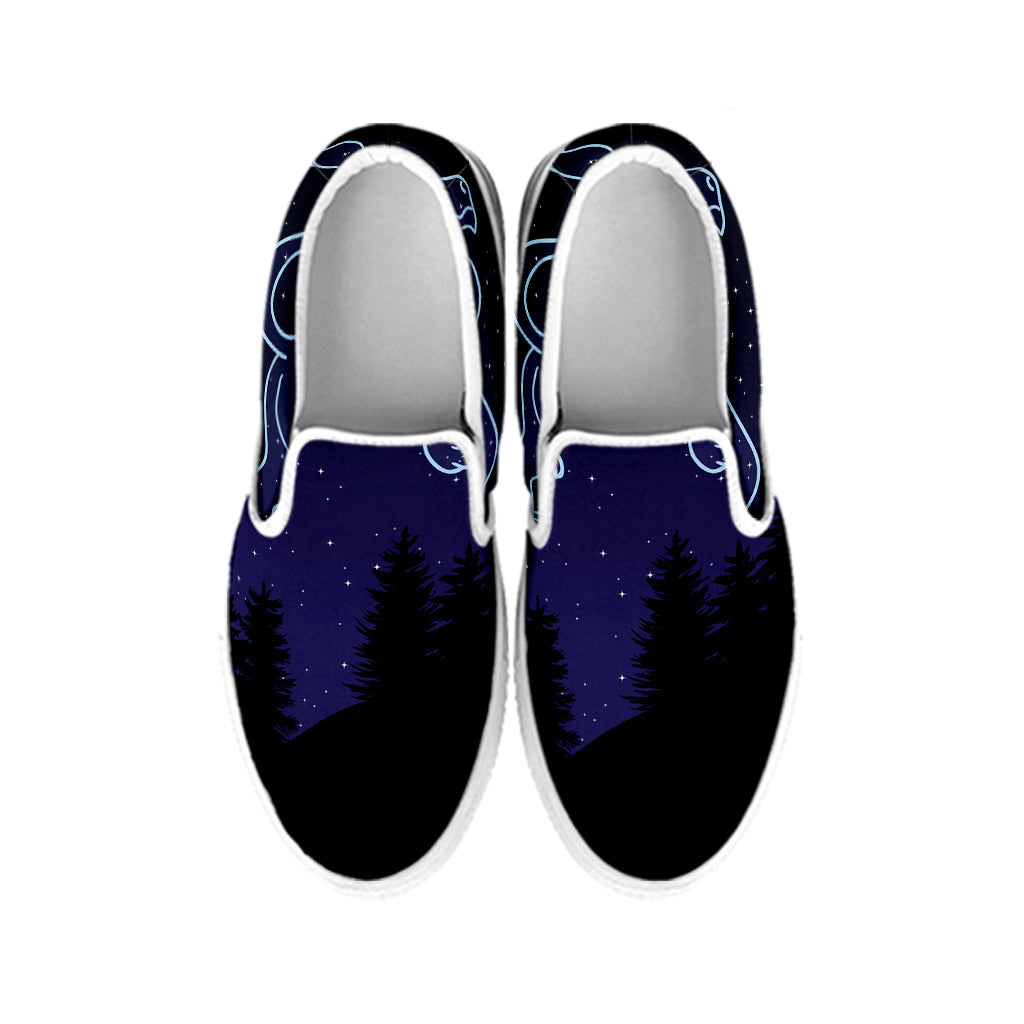 Leo Constellation Print White Slip On Shoes