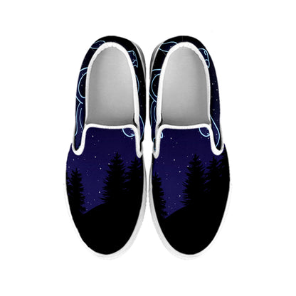 Leo Constellation Print White Slip On Shoes