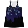 Leo Constellation Print Women's Racerback Tank Top