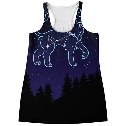 Leo Constellation Print Women's Racerback Tank Top