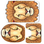 Leo Pixel Print 3 Piece Bath Mat Set