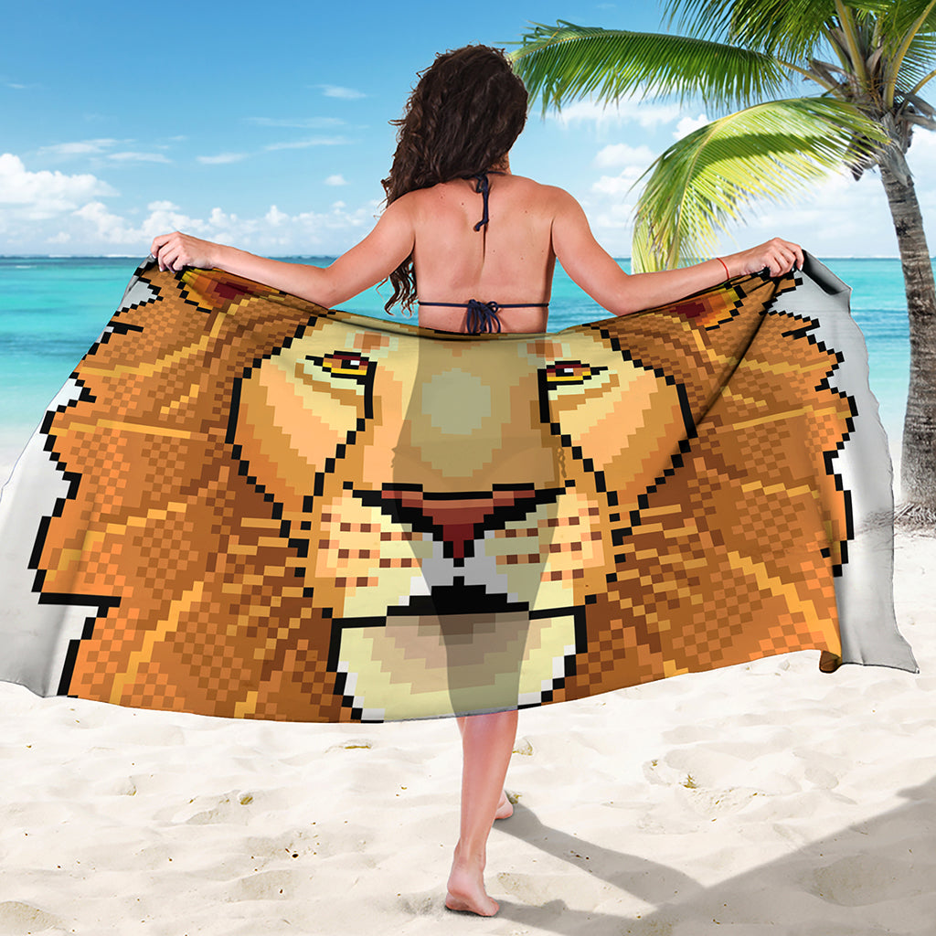 Leo Pixel Print Beach Sarong Wrap