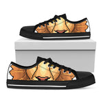 Leo Pixel Print Black Low Top Shoes 