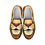 Leo Pixel Print Black Slip On Shoes