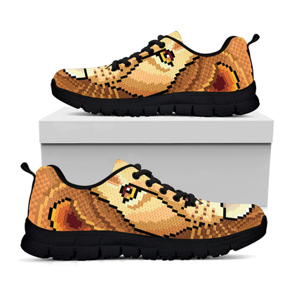 Leo Pixel Print Black Sneakers