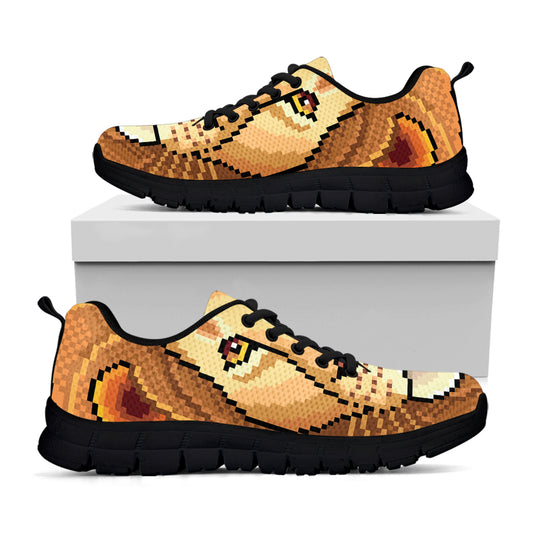 Leo Pixel Print Black Sneakers